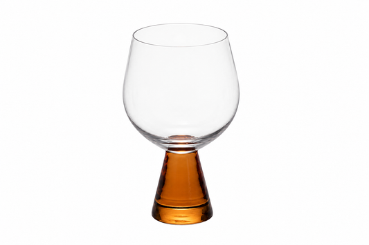 Handmade Amber Stem Wine Glass, Set of 4