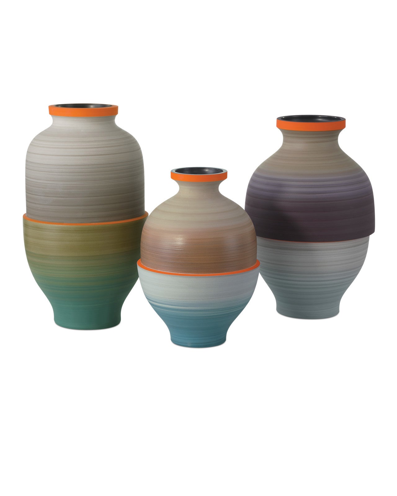Horizon Band Vases, Set of 3