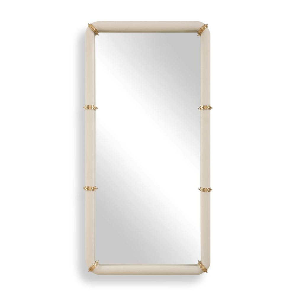 Ivory Forge Mirror with Brass Accents