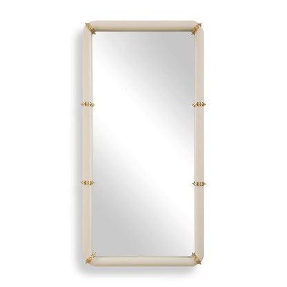 Ivory Forge Mirror with Brass Accents