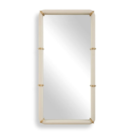 Ivory Forge Mirror with Brass Accents