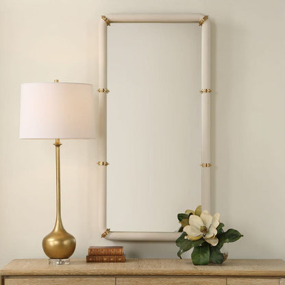 Ivory Forge Mirror with Brass Accents