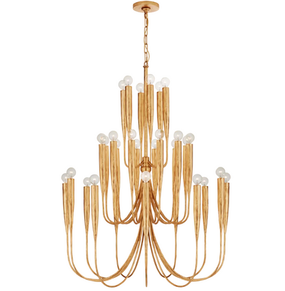 Large Chandelier in Antique Gold Leaf