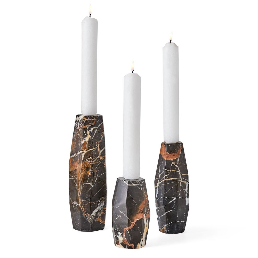 Marmari Marble Candle Holders, Set of 3