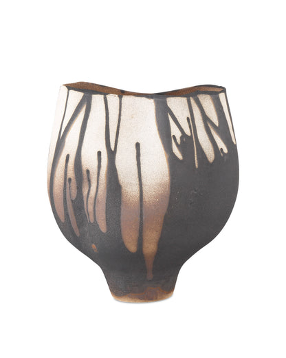 Black and Off-White Porcelain Vase, Medium