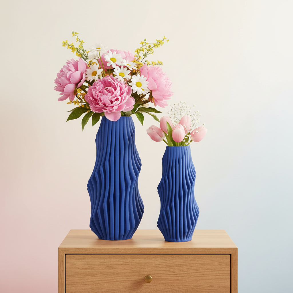 Dimensional Blue Vase - Medium