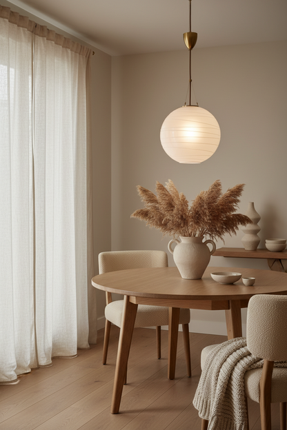 Medium Round Pendant in Natural Brass