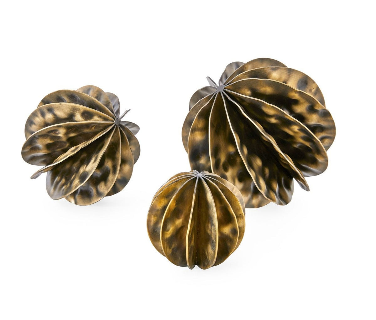 Hammered Metal Sculptures, Set of 3