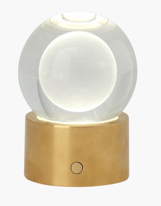 Natural Brass Accent Rechargeable Table Lamp