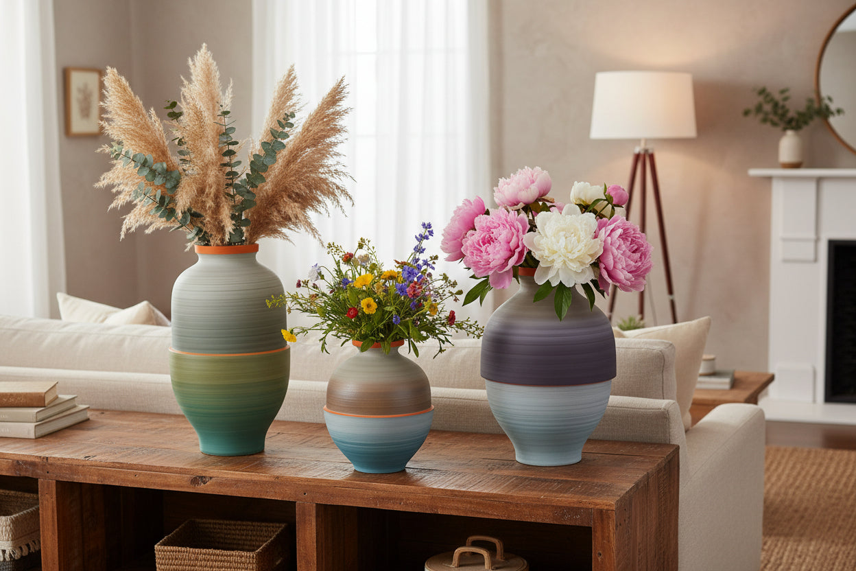 Horizon Band Vases, Set of 3