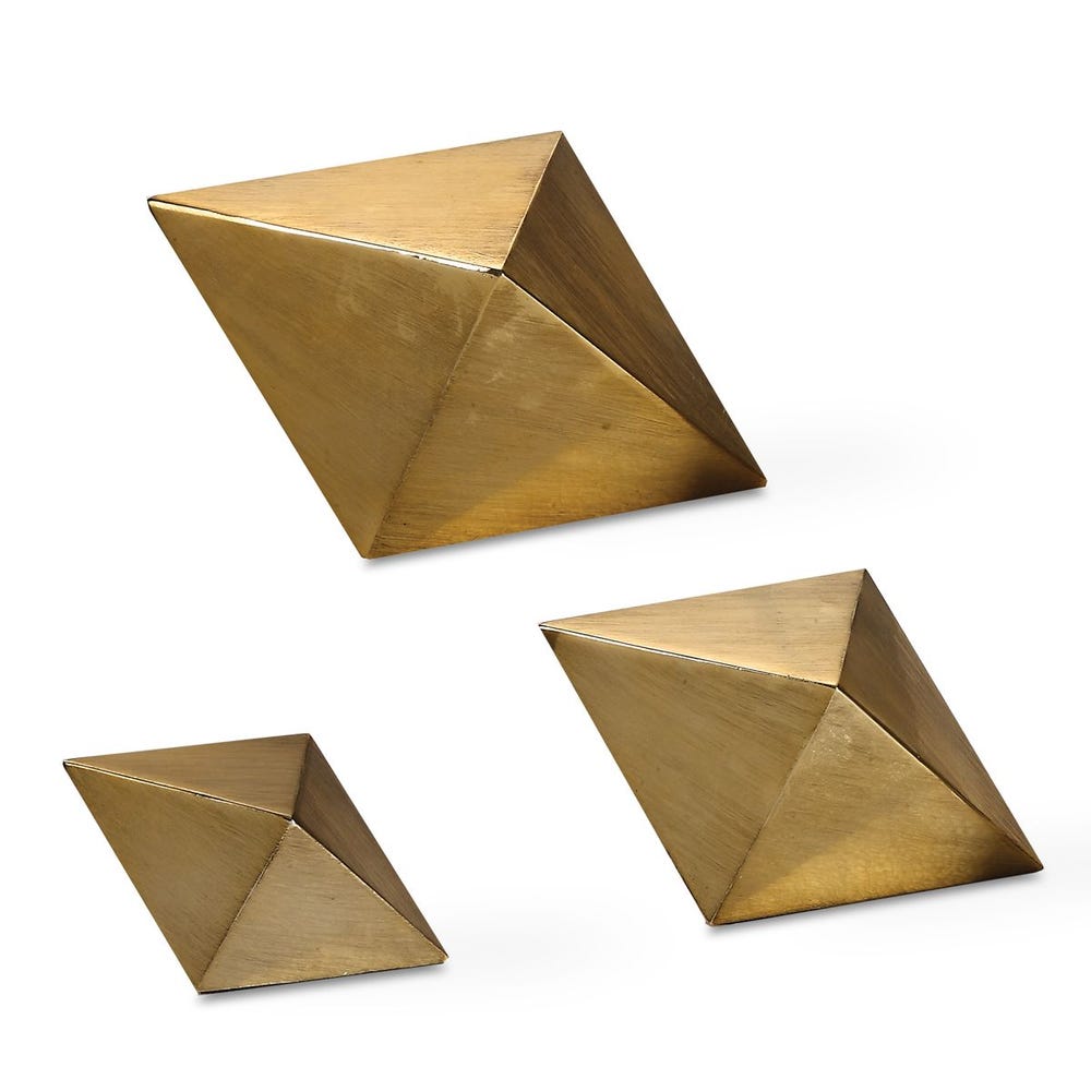 Prism Brass Sculptures, Set of 3