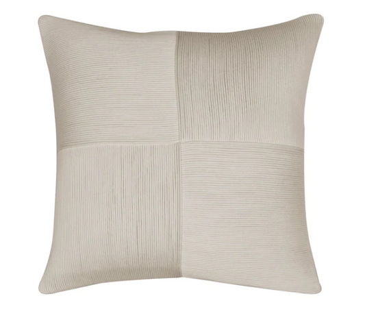 22" x 22" White Sateen Block Pattern Throw Pillow