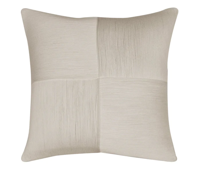22" x 22" White Sateen Block Pattern Throw Pillow