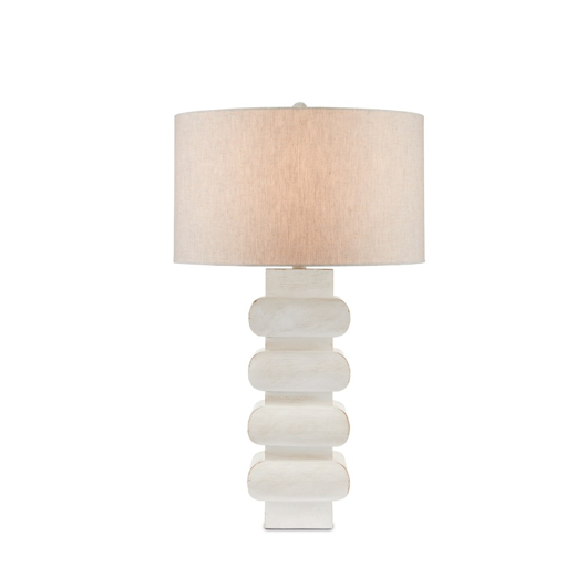 Sculpted White Table Lamp
