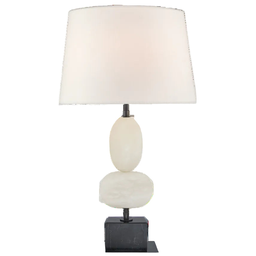 Table Lamp in Alabaster and Black Marble