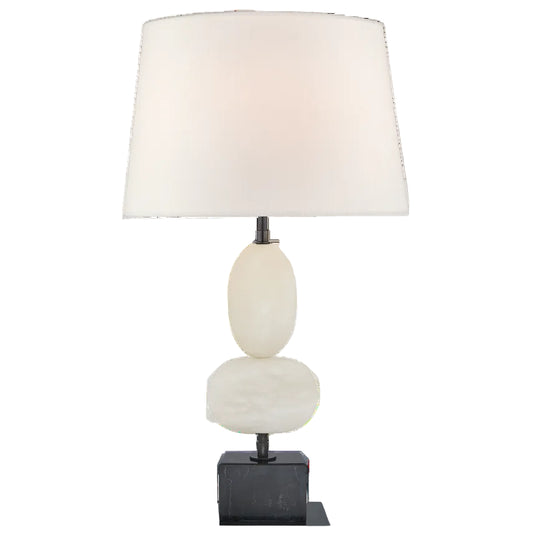 Table Lamp in Alabaster and Black Marble
