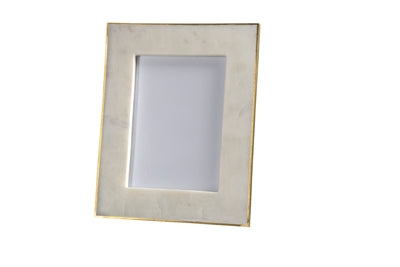 White Marble Frame with Brass Accent
