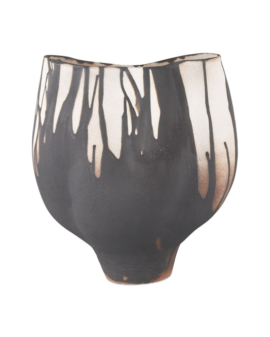 Black and Off-White Porcelain Vase, Large