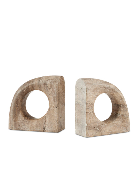 Damian Travertine Object Set of 2