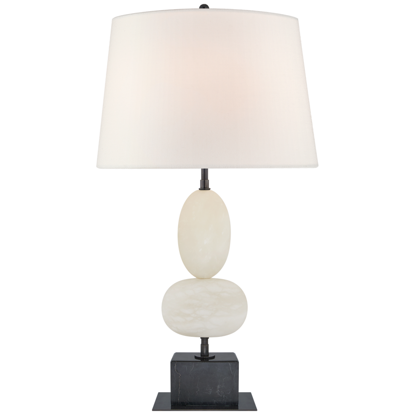 Table Lamp in Alabaster and Black Marble